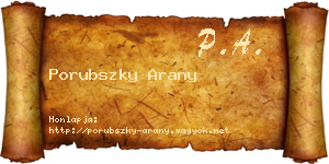 Porubszky Arany névjegykártya